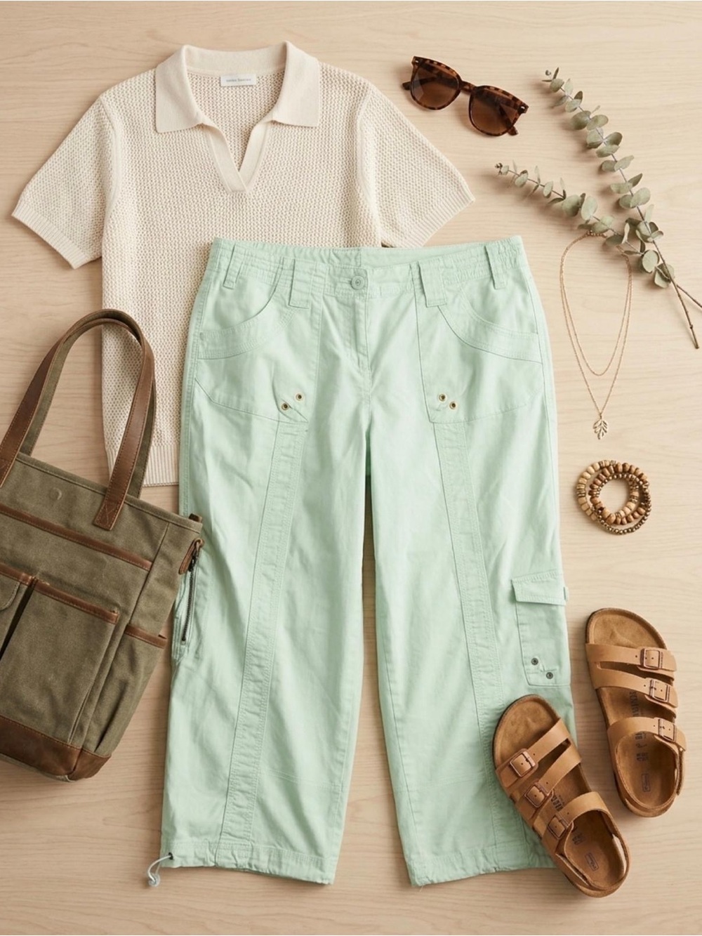 Style & Co. Mint Green Cargo Capris